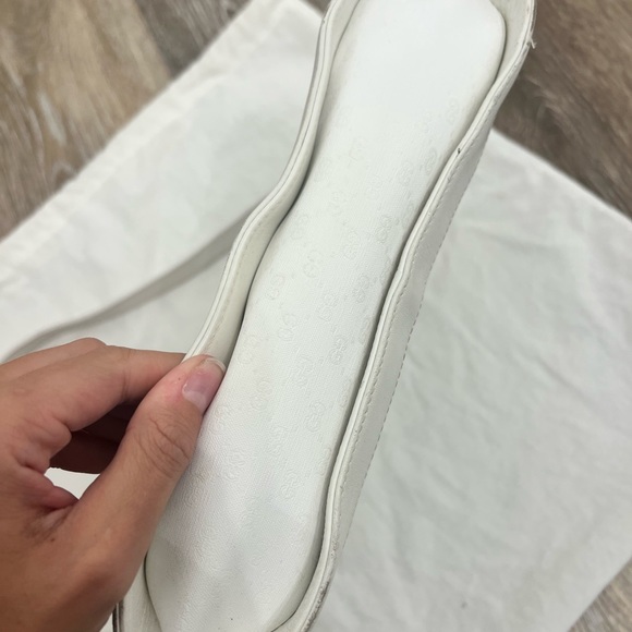 White leather logo gucci shoulder bag purse - Picture 4 of 11